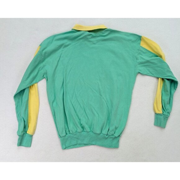 Camberly Knits Vintage 80s 90s Men's Shirt Size XL Green Yellow Collared - Picture 11 of 12